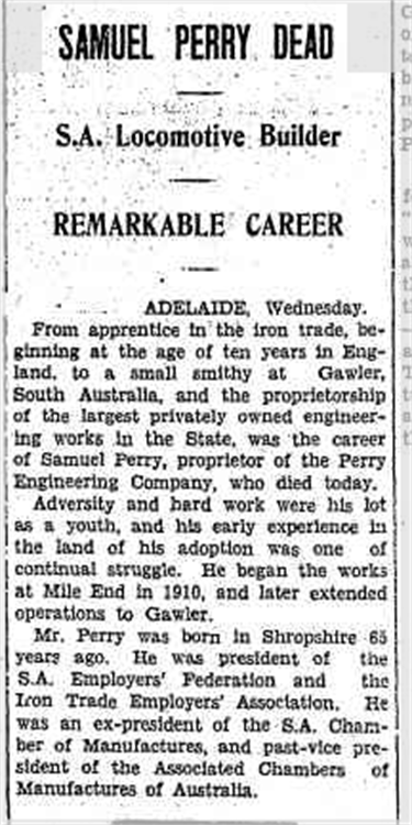 Samuel Perry obituary