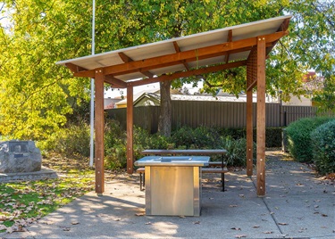 Memorial Gardens shelter and bbq