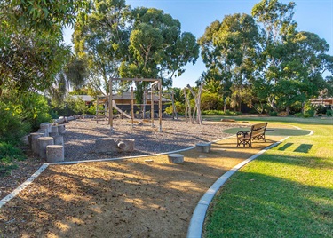 bench and playground