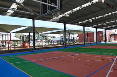 The undercover multi-use courts at Cowandilla Primary School.